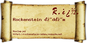 Rockenstein Ádám névjegykártya